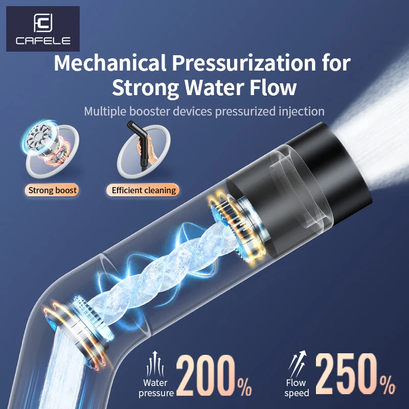 CAFELE High Pressure Portable Water Gun Kit - Adjustable Spray Nozzle for Car Washing & Cleaning with Extended Hose