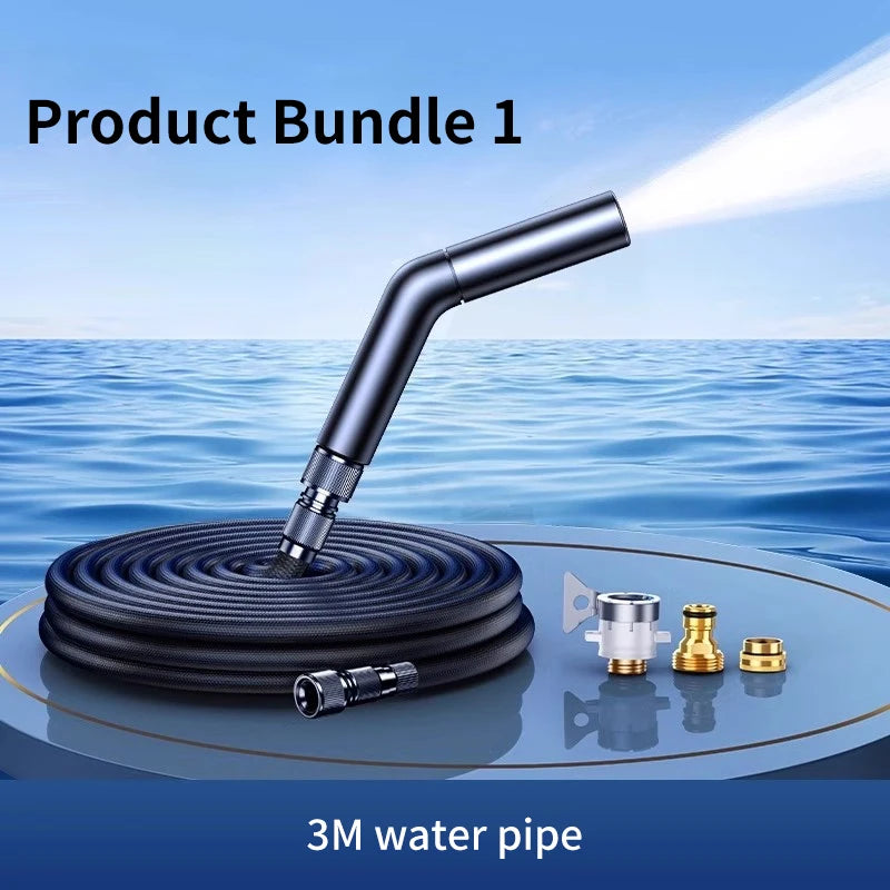 CAFELE High Pressure Portable Water Gun Kit - Adjustable Spray Nozzle for Car Washing & Cleaning with Extended Hose