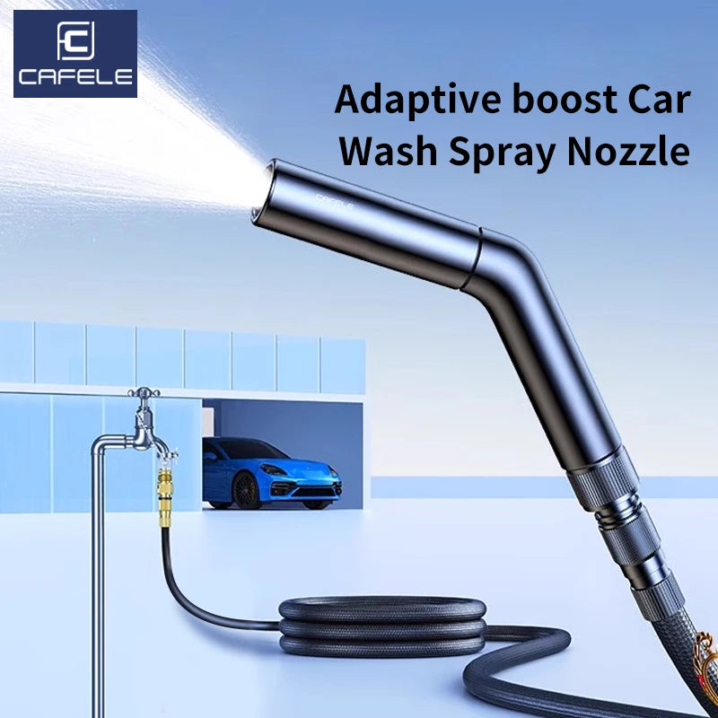 CAFELE High Pressure Portable Water Gun Kit - Adjustable Spray Nozzle for Car Washing & Cleaning with Extended Hose