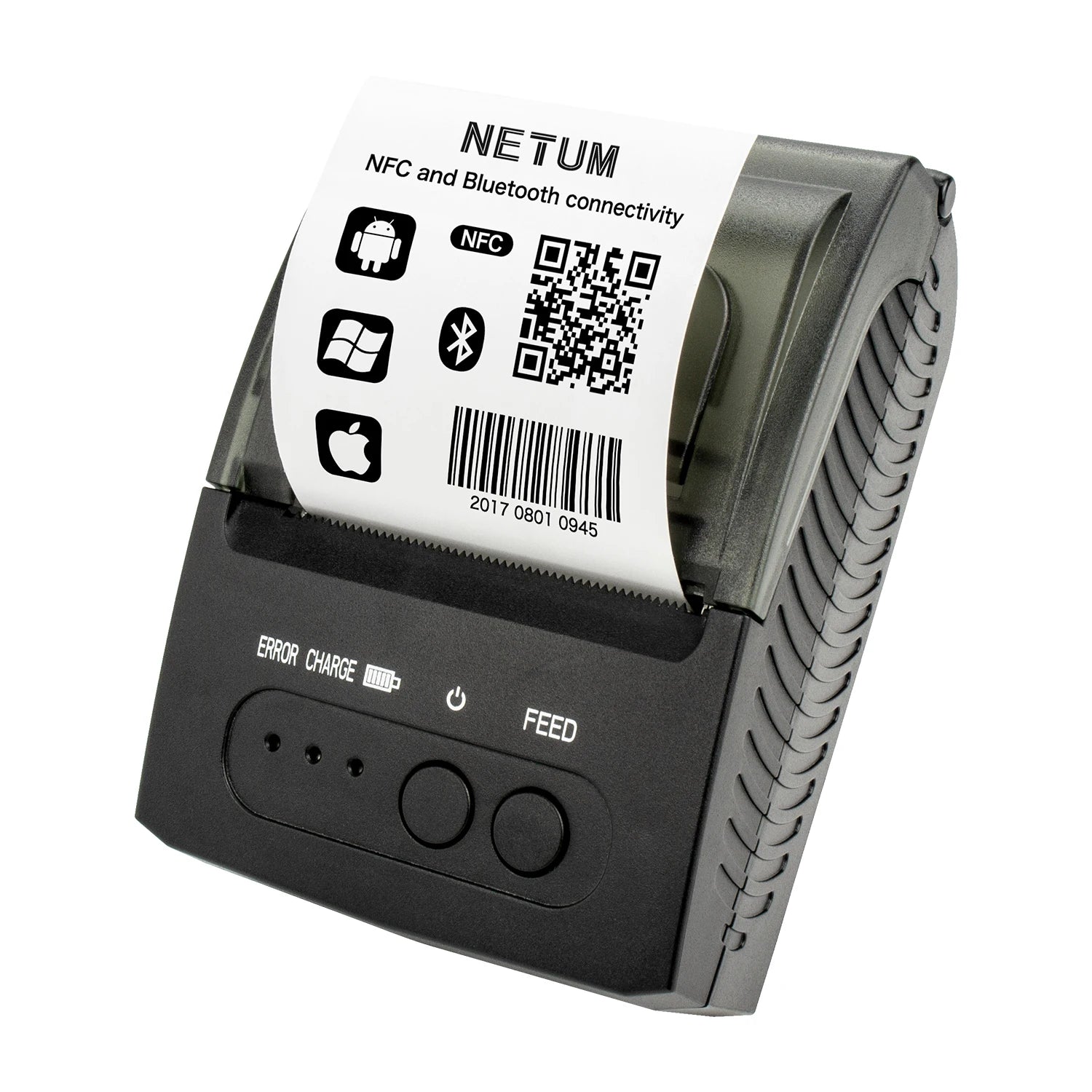 NETUM 1809 Portable 58mm Bluetooth Thermal Receipt Printer - USB POS Printer for Android & iOS