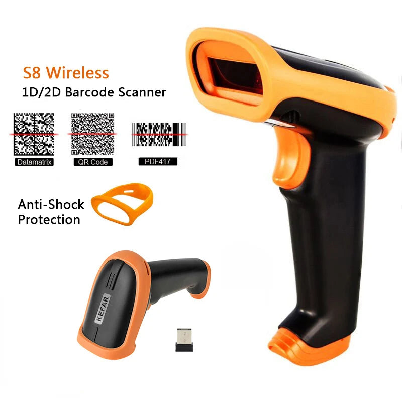 L8BL Bluetooth 2D Barcode Scanner - Wireless & Wired Handheld Reader with USB Support