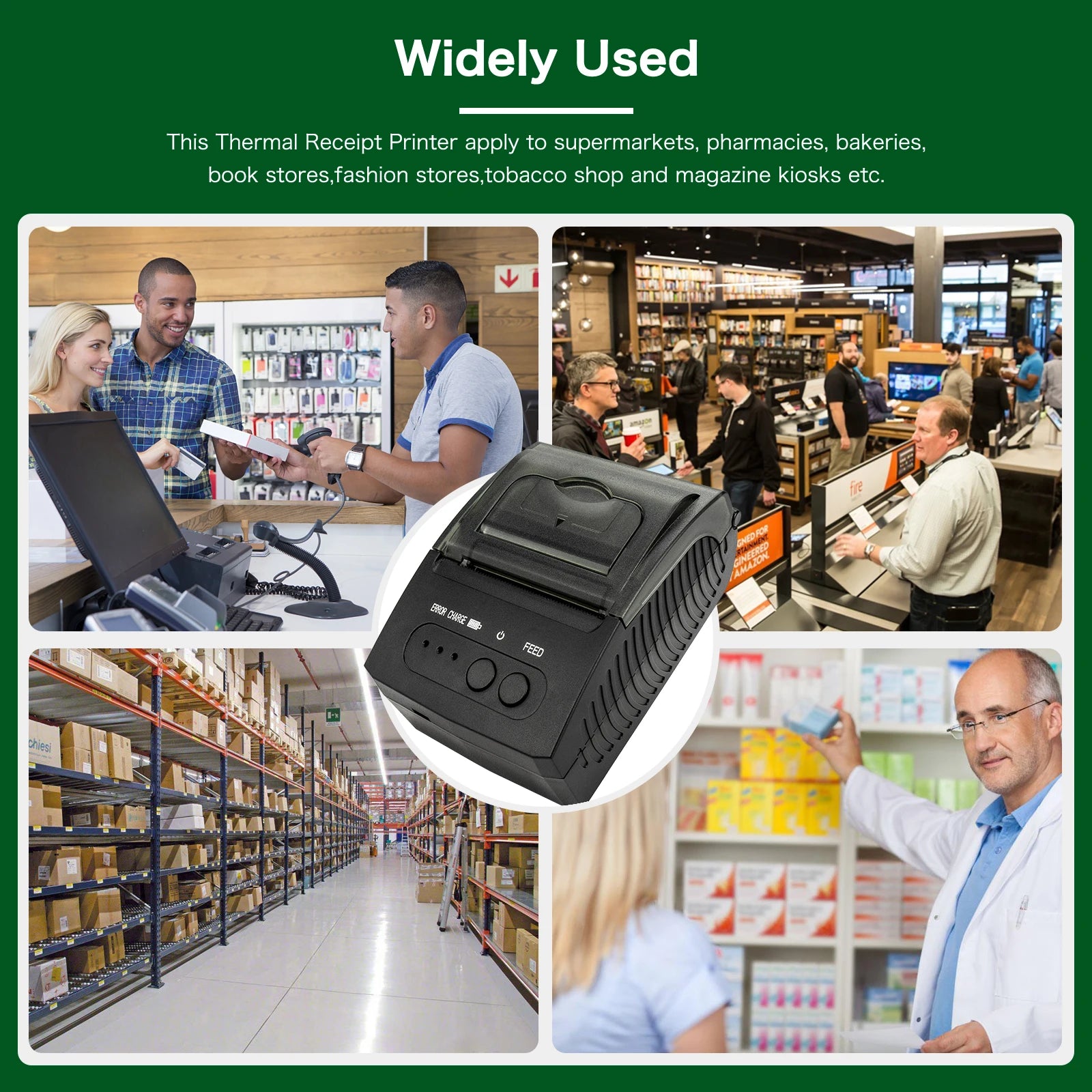 NETUM 1809 Portable 58mm Bluetooth Thermal Receipt Printer - USB POS Printer for Android & iOS