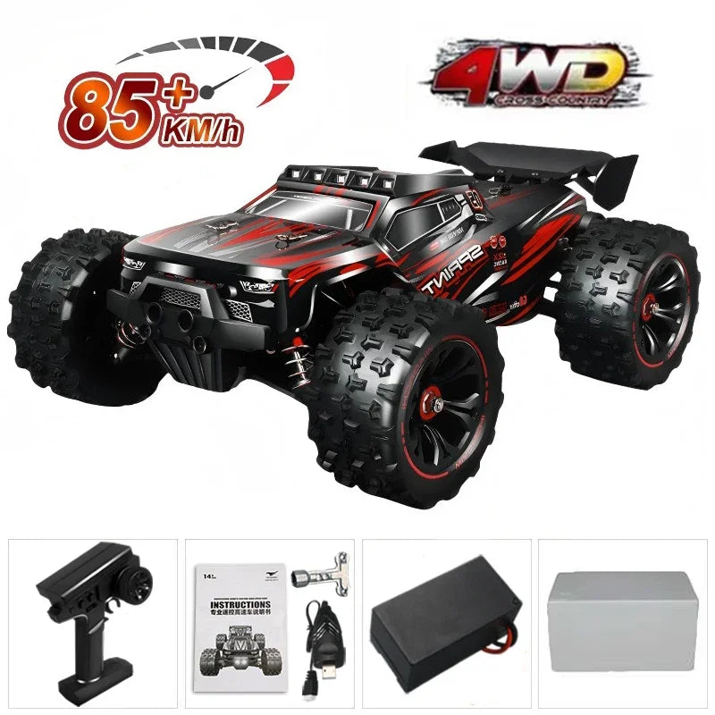 1:16 Scale 4WD High-Speed RC Monster Truck - 85KM/H LED Remote Control Car