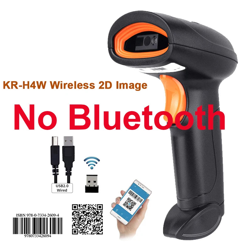 L8BL Bluetooth 2D Barcode Scanner - Wireless & Wired Handheld Reader with USB Support