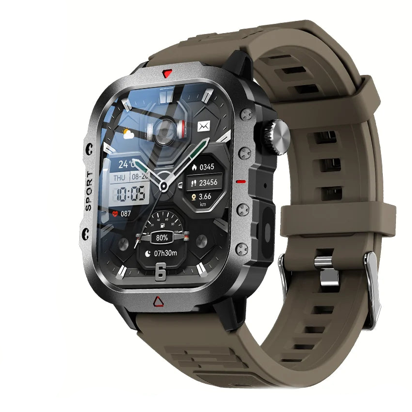 Outdoor Sports Smart Watch - 2.01" HD Display with LED Flashlight & Bluetooth Calling