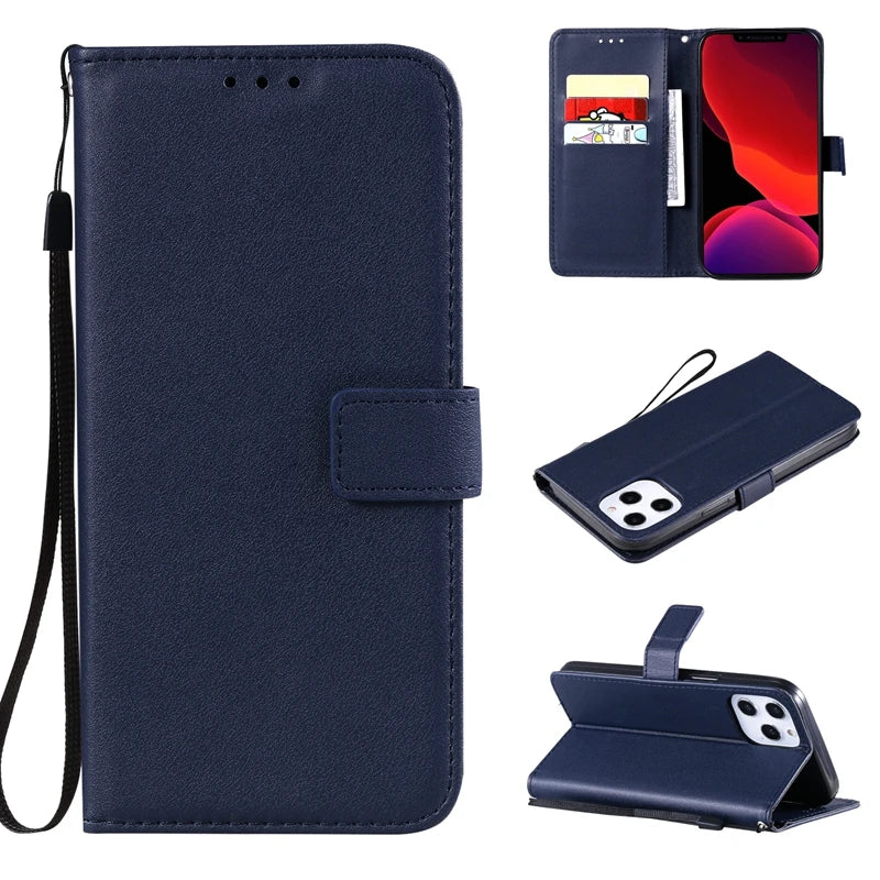 Premium Leather Wallet Case for iPhone - Flip Cover with Card Slots