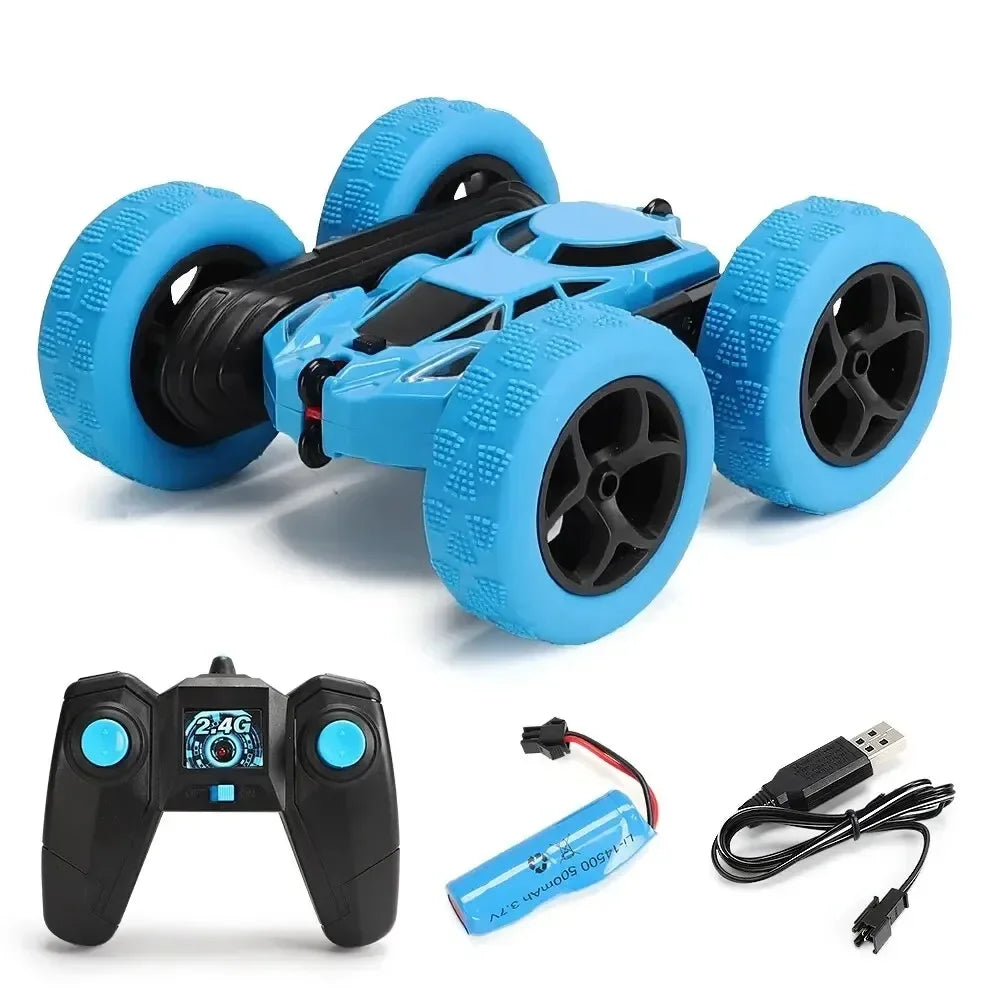 Double-Sided RC Stunt Car with 360° Rotation - 2.4GHz Remote Control Toy for Kids