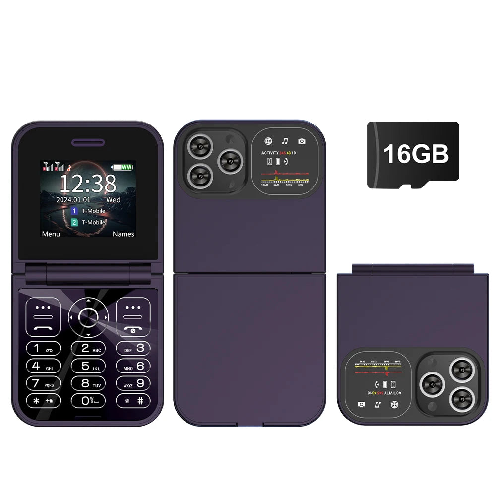 SERVO F15 Mini Flip Phone - 2.0" Dual SIM 2G GSM Mobile