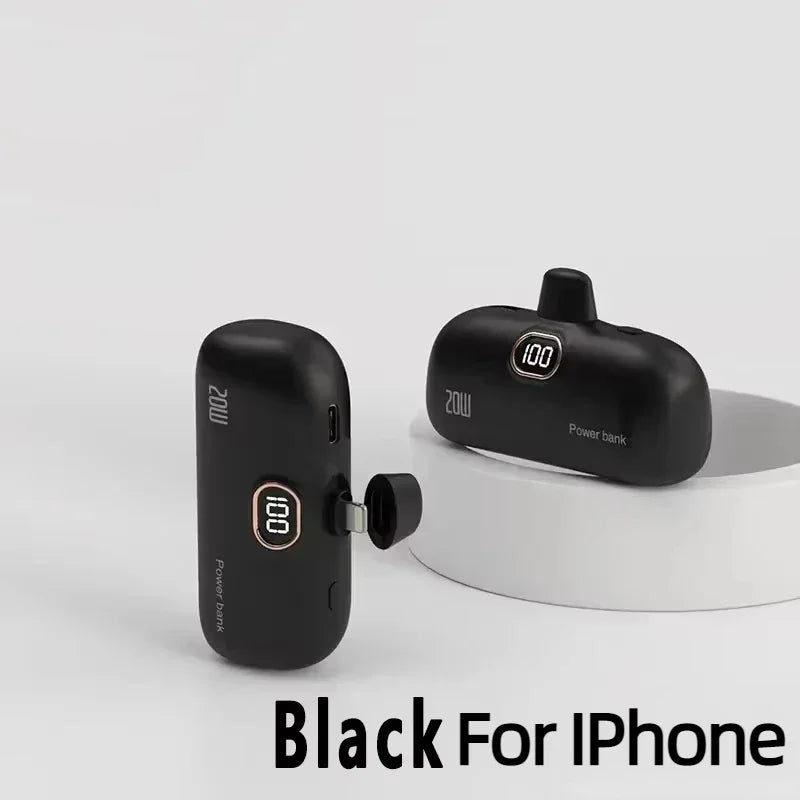 Portable Power Bank with Built-in Cable - 10000mAh Fast Charging Battery Pack