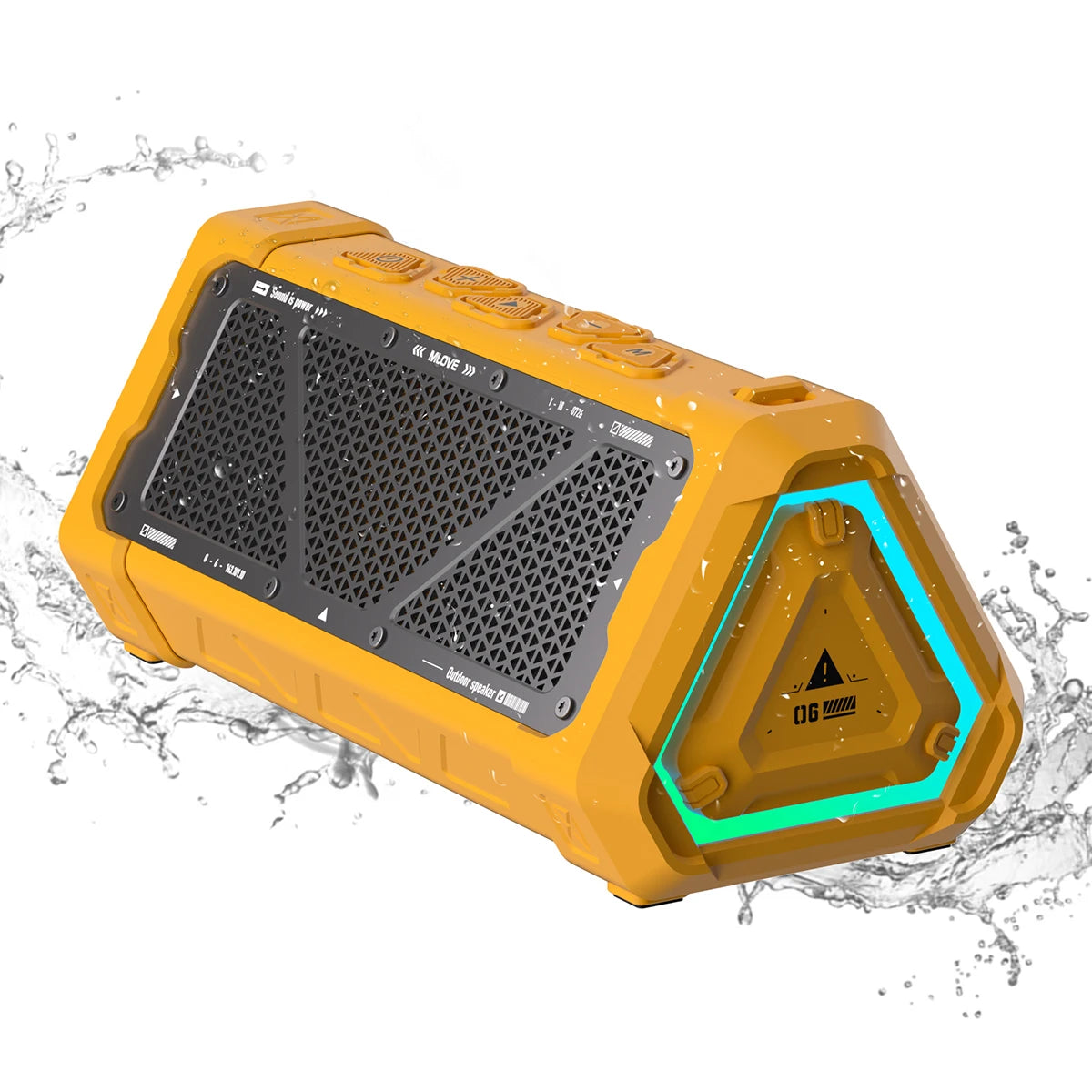 MLOVE P3 Portable Bluetooth Speaker - 40W Stereo Sound, IPX7 Waterproof, RGB Lighting