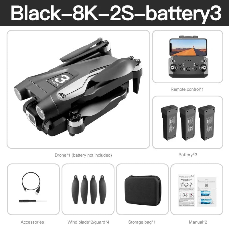 Z908 Pro MAX Professional Drone - 8K GPS Quadcopter with Optical Flow & 3-Sided Obstacle Avoidance