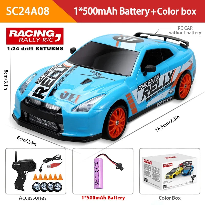 2.4GHz 4WD LED Remote Control Drift Car - GTR AE86 Racing Model for Kids