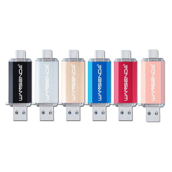 WANSENDA USB-C OTG Flash Drive - High-Speed USB 3.0 Dual Storage (16GB-512GB)