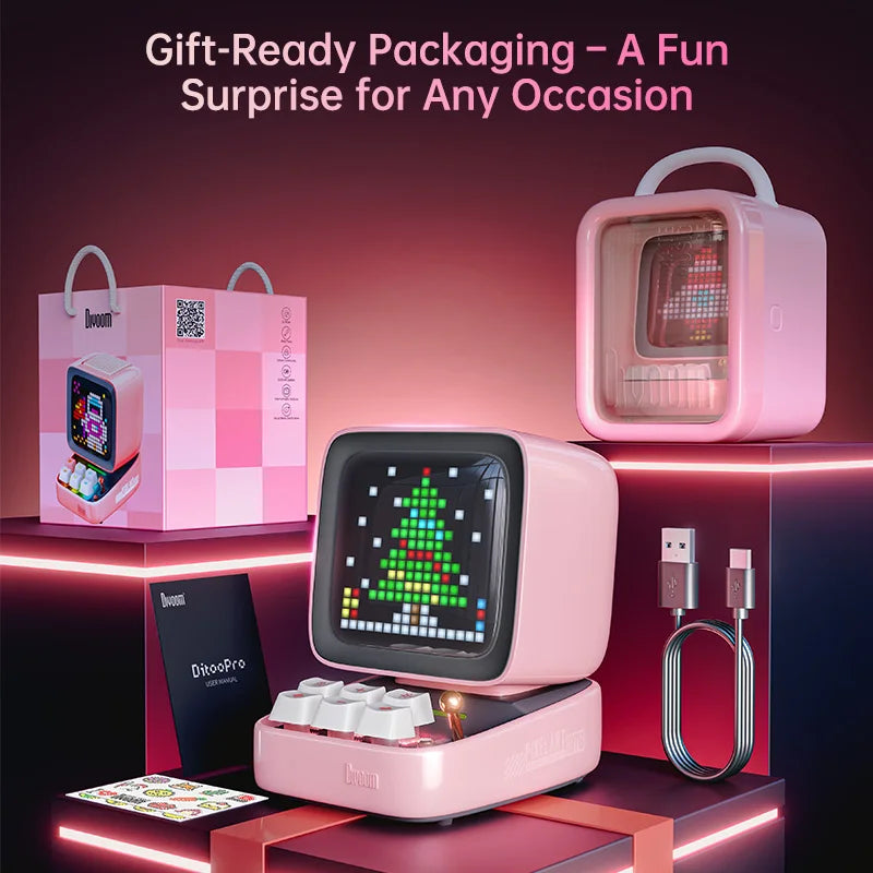 Divoom Ditoo Pro Retro Pixel Art Bluetooth Speaker with LED Display