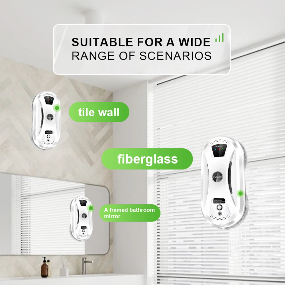 PuRuiKai Smart Window Cleaning Robot - Automatic High-Suction Cleaner with Anti-Fall Technology