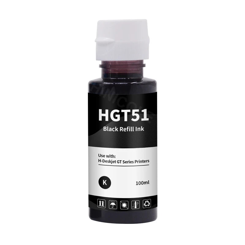 HP DeskJet GT51/GT52 Dye Ink Bottle Set - Compatible with GT 5810/5820 Tank 310/410/318/418 Printers