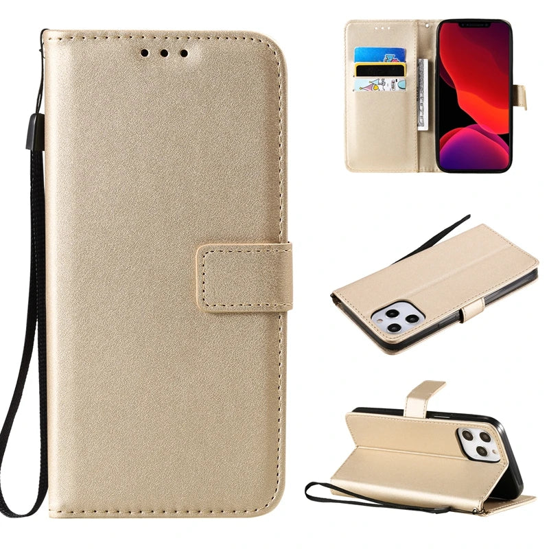 Premium Leather Wallet Case for iPhone - Flip Cover with Card Slots