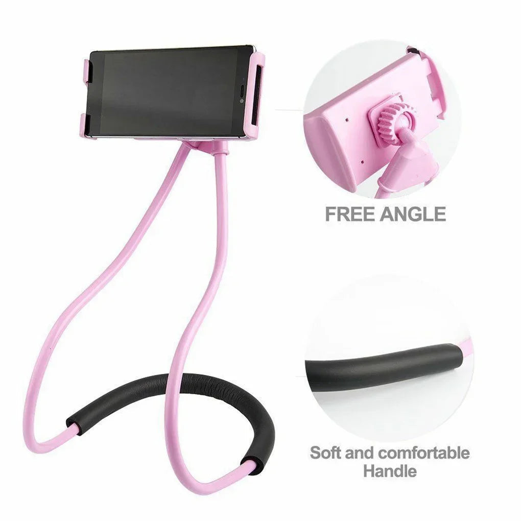 Adjustable Neck Mount Phone Holder - 360° Rotating Hands-Free Stand