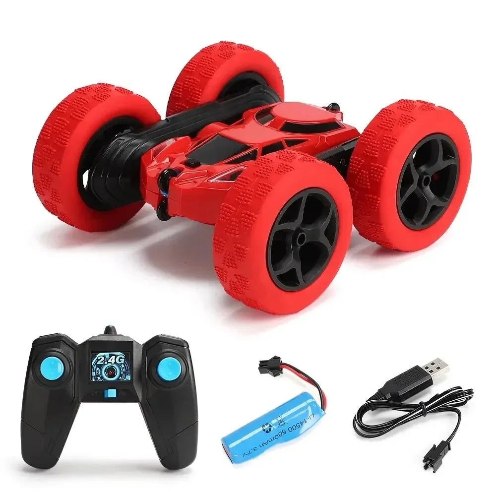 Double-Sided RC Stunt Car with 360° Rotation - 2.4GHz Remote Control Toy for Kids