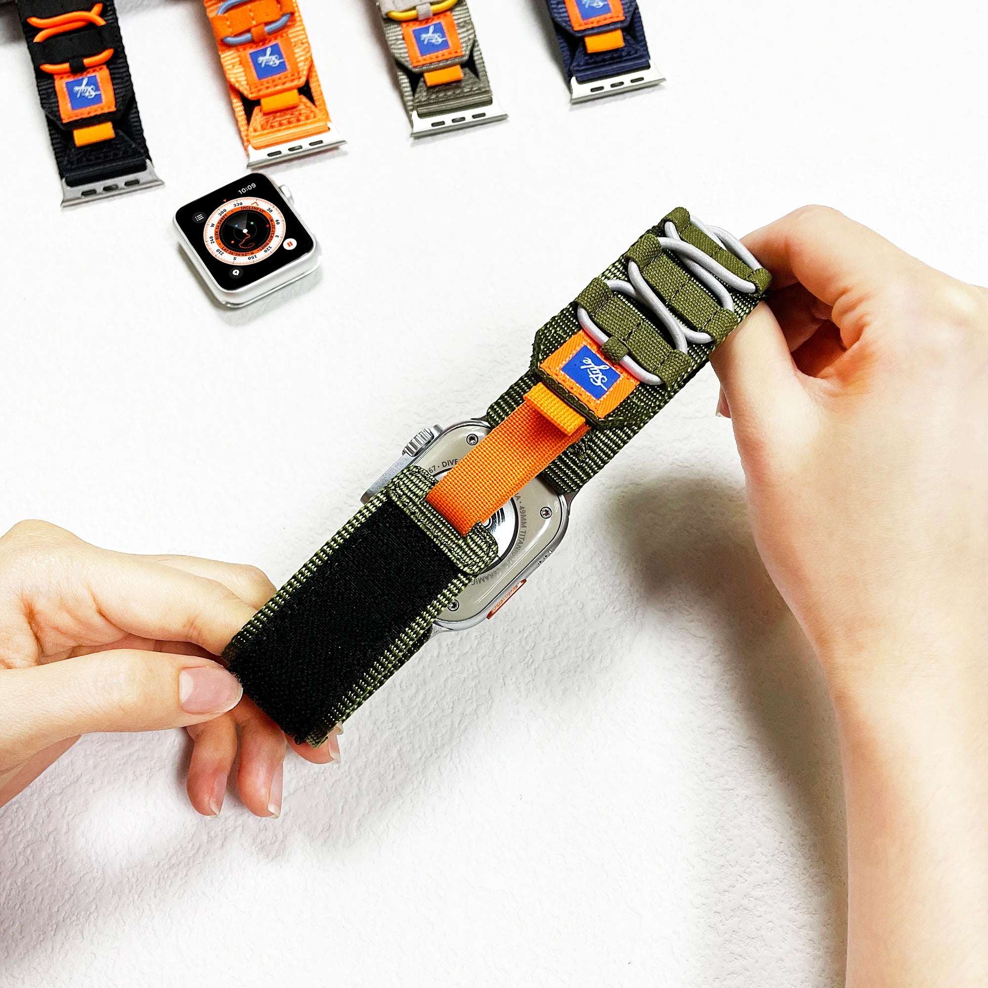 Premium Nylon Tactical Sports Band for Apple Watch Ultra 2, Series 9/8/7/6/SE/5/4 (42-49mm)