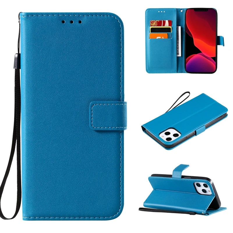 Premium Leather Wallet Case for iPhone - Flip Cover with Card Slots