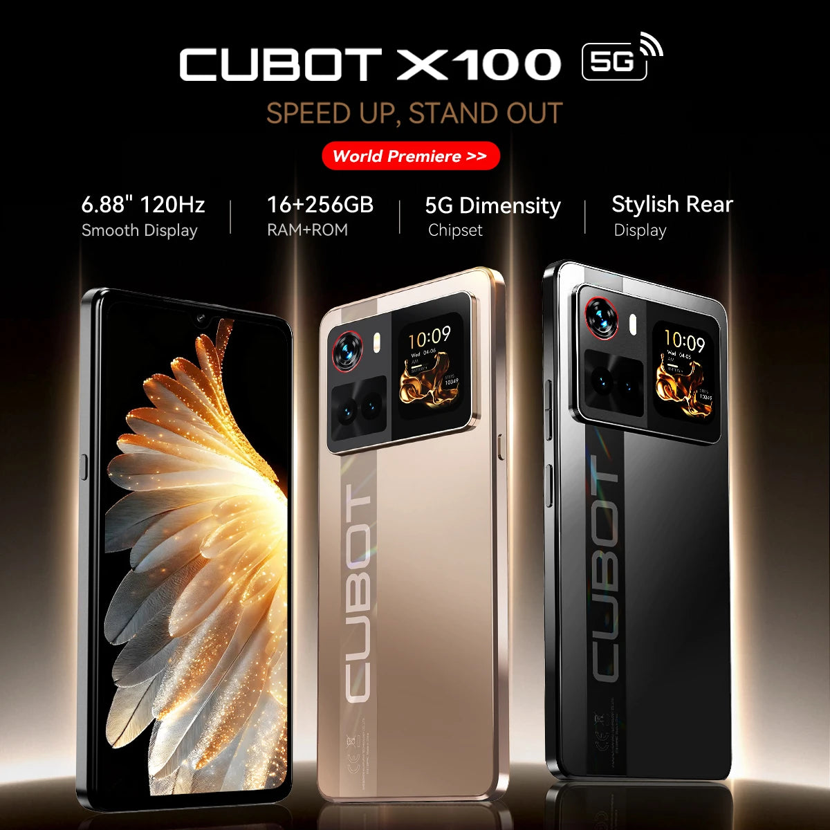 Cubot X100 5G Smartphone - 6.88" Display, 16GB RAM, 256GB Storage, 64MP Camera