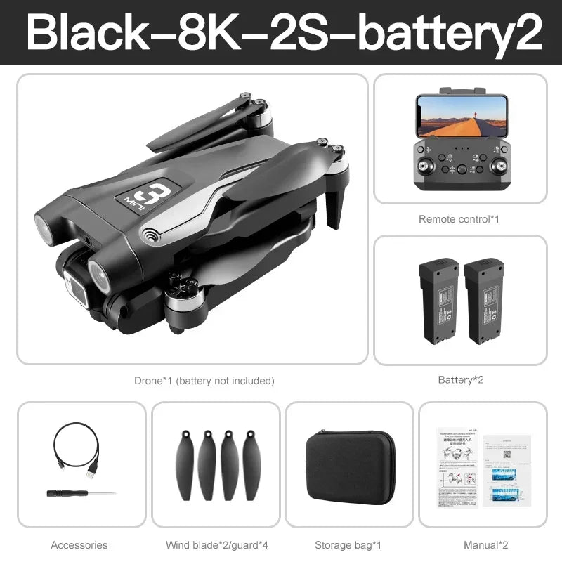 Z908 Pro MAX Professional Drone - 8K GPS Quadcopter with Optical Flow & 3-Sided Obstacle Avoidance