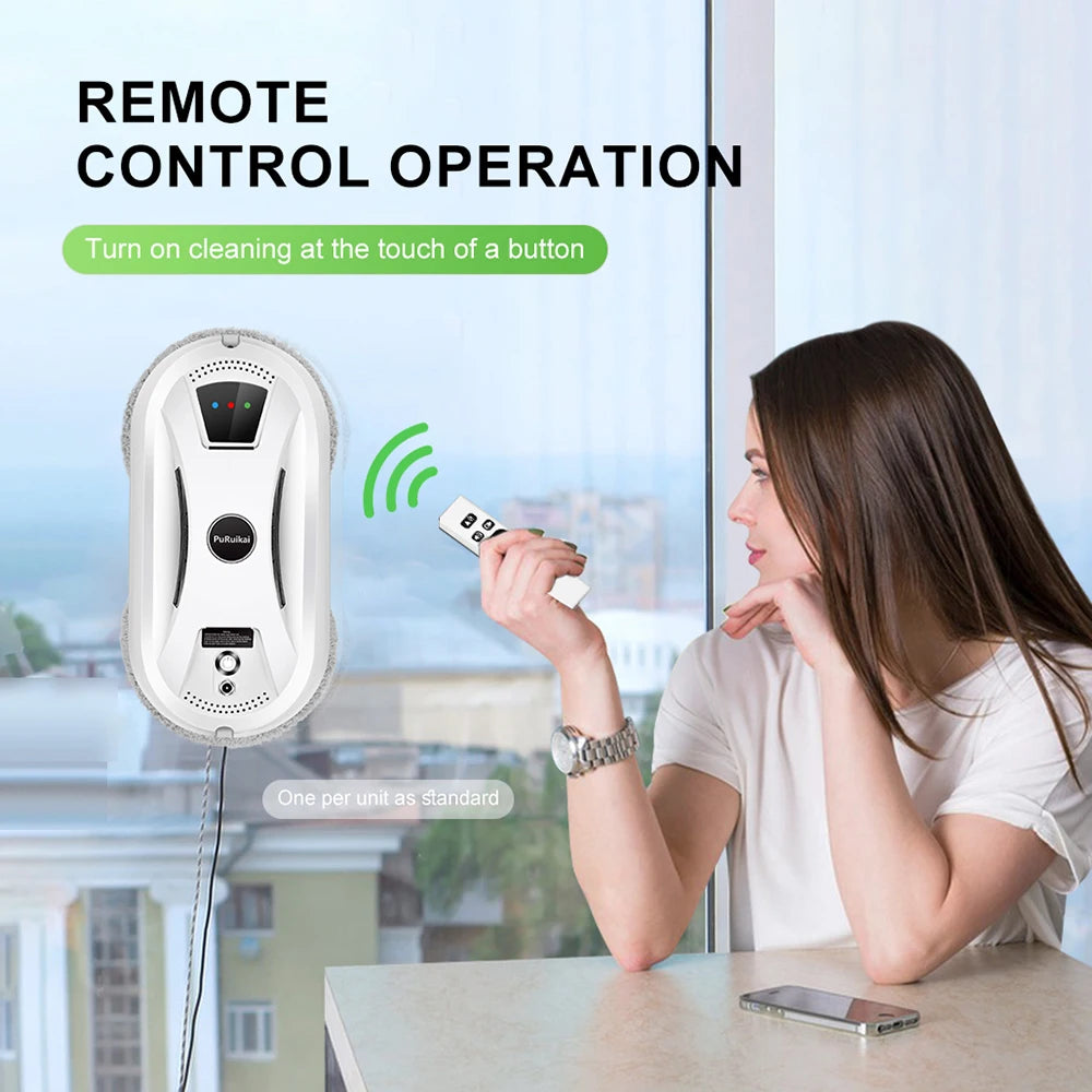 PuRuiKai Smart Window Cleaning Robot - Automatic High-Suction Cleaner with Anti-Fall Technology