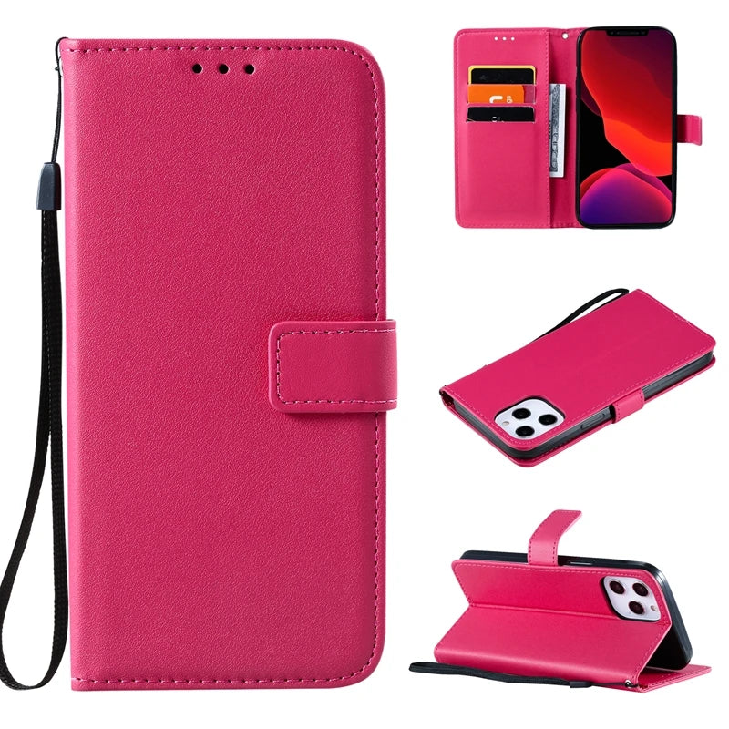 Premium Leather Wallet Case for iPhone - Flip Cover with Card Slots