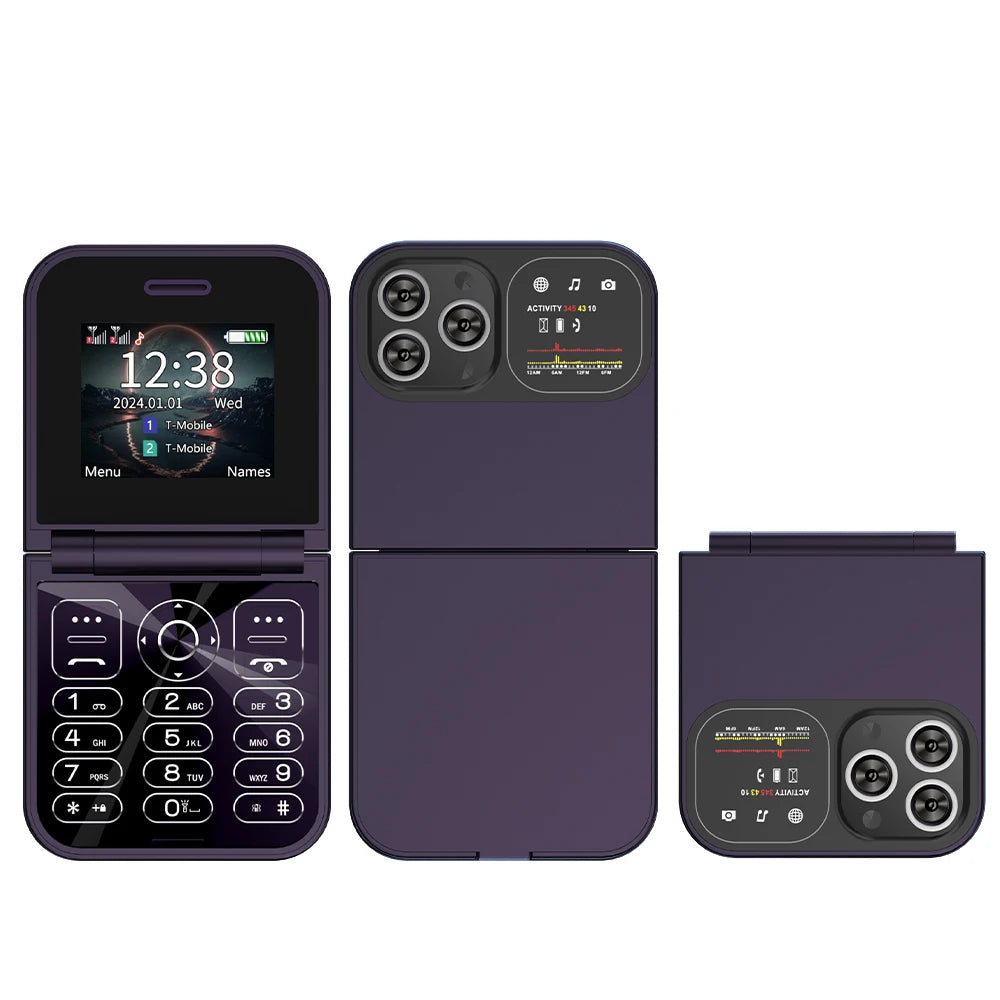 SERVO F15 Mini Flip Phone - 2.0" Dual SIM 2G GSM Mobile