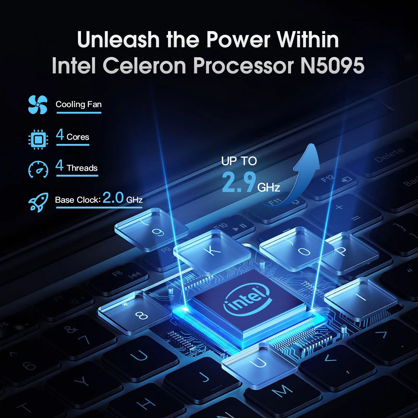 15.6" Intel N5095 Gaming Laptop - 32GB DDR4, 1TB SSD, Windows 11, Backlit Keyboard