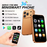SERVO Mini Smartphone - 3.0" HD Display, 2GB RAM, 16GB Storage, Android 9.0, Face Unlock