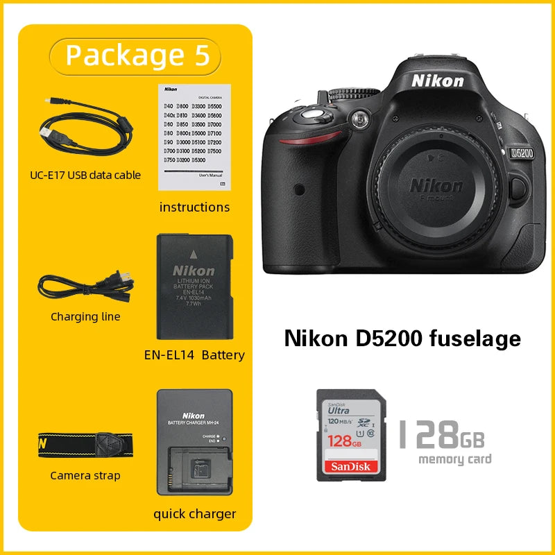 Nikon D5200 Digital SLR Camera with Optional 18-55mm Lens