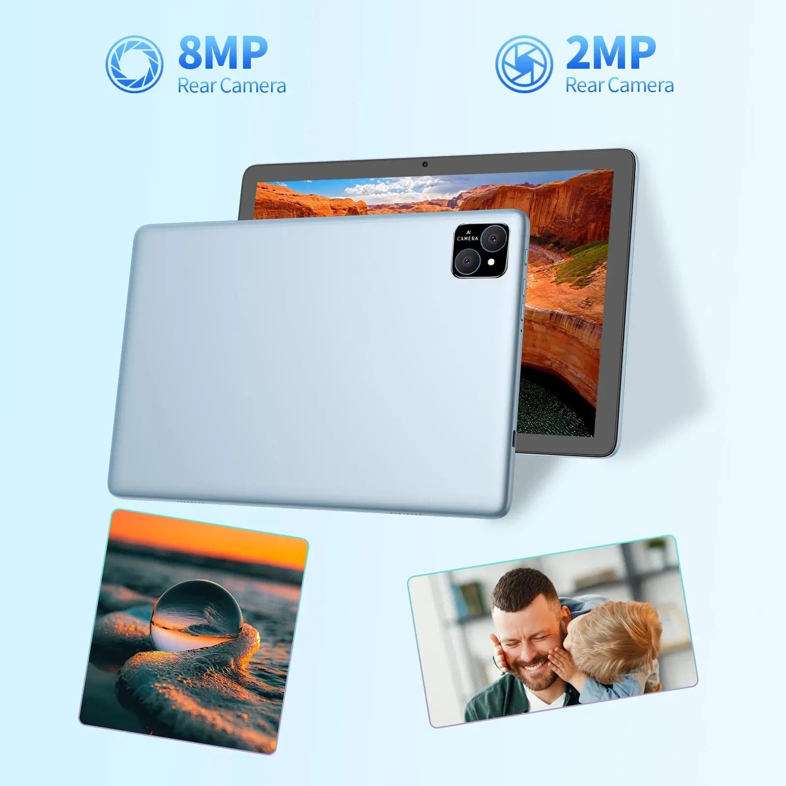 PRITOM TAB11 10-Inch Android 14 Tablet - Octa-Core Processor, 128GB Storage, 8000mAh Battery