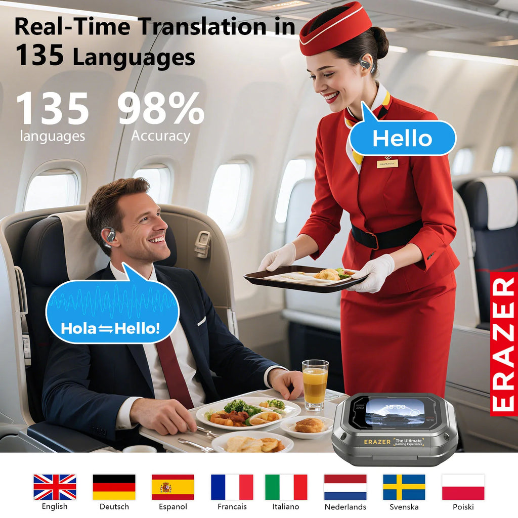 Erazer XP6 AI Translator Bluetooth Earphones - Wireless Sleep & Travel Headset