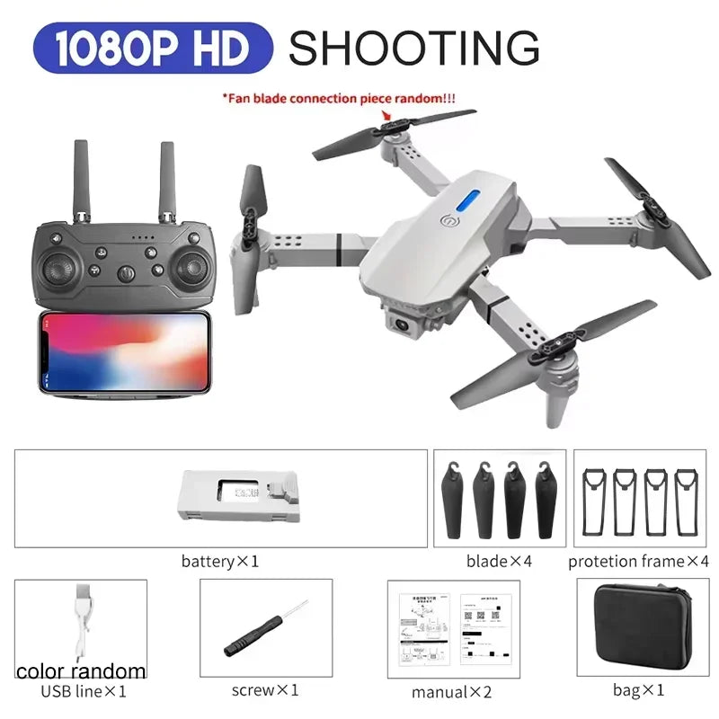 E88 Pro 4K HD Drone with Wide Angle Camera - Foldable Quadcopter for Adults & Kids