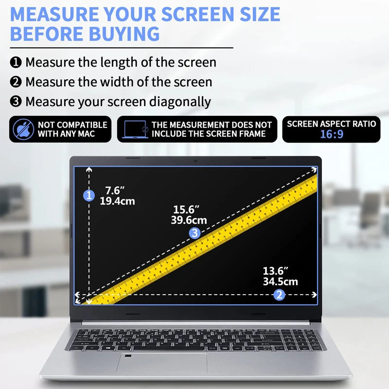 15.6" Laptop Screen Protector Film - Universal Anti-Glare Protection for Dell, ASUS, Samsung, Lenovo & Toshiba