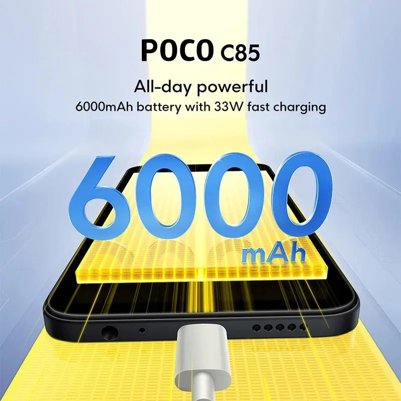 POCO C85 Smartphone - 6.9" 120Hz Display, 50MP Camera, 6000mAh Battery with 33W Fast Charging