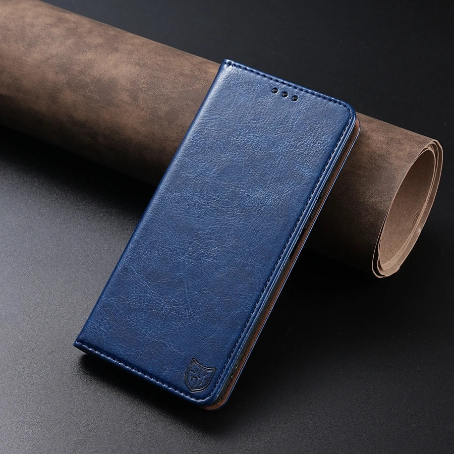 Premium Magnetic Leather Wallet Case with Card Holder for Xiaomi Redmi & Poco Series