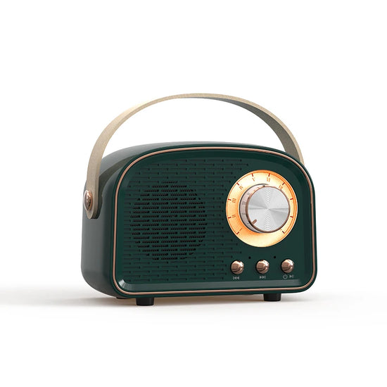 Retro Mini Bluetooth Speaker - DW21 Portable Wireless Speaker with Stereo Subwoofer