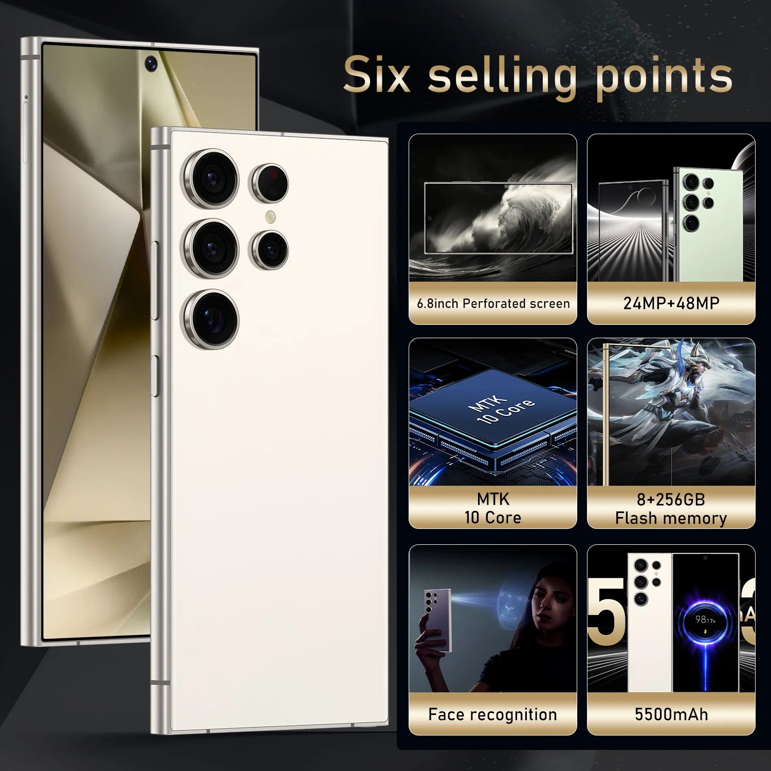 S24 Ultra Smartphone - 6.8" Android, 8GB RAM, Up to 1TB Storage, Dual SIM, 48MP Camera