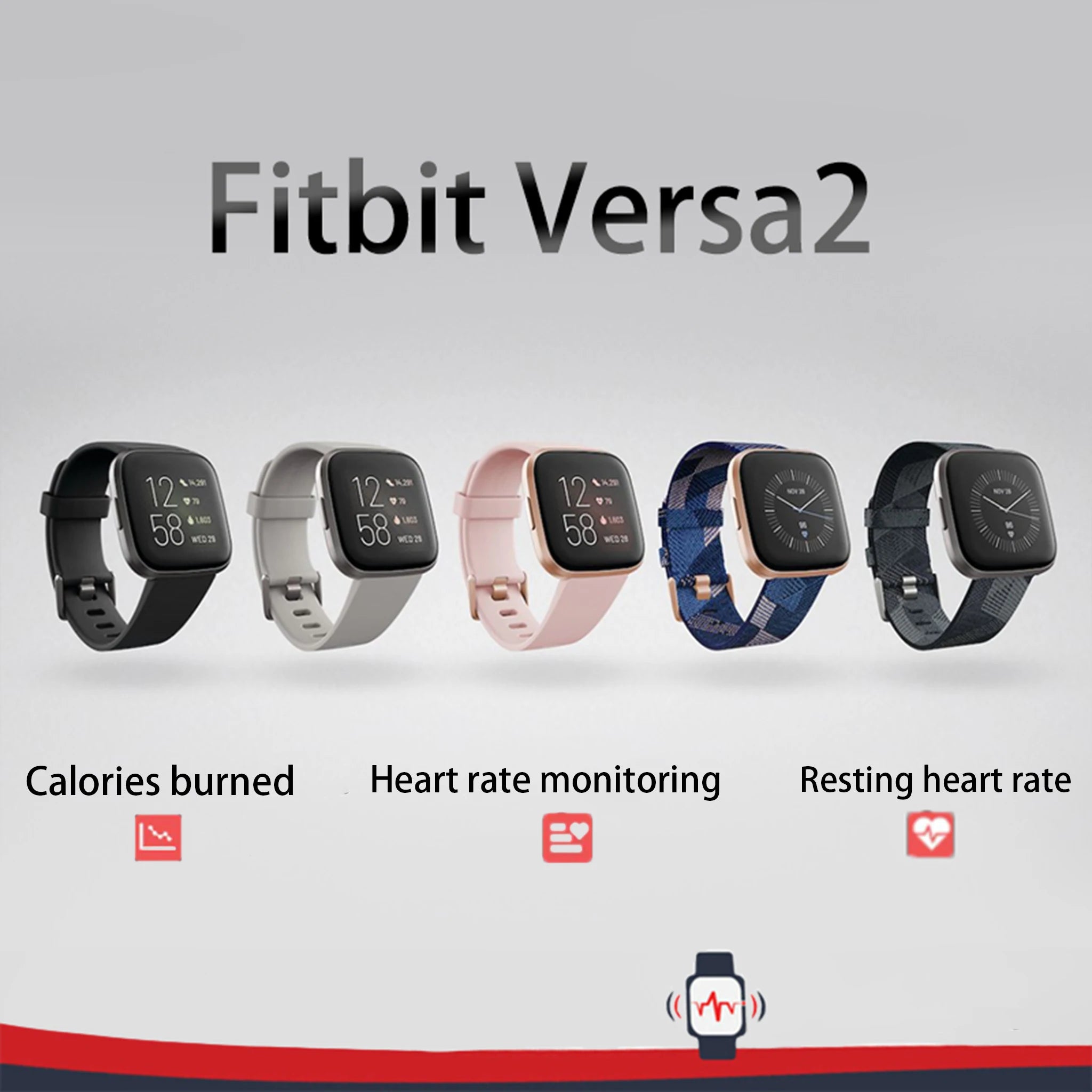 Fitbit Versa 2 Health & Fitness Smartwatch - Heart Rate Monitor, Music, Alexa, Sleep & Swim Tracking