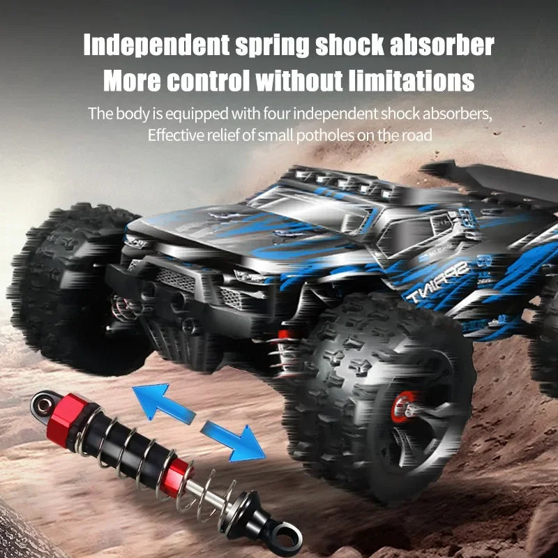 1:16 Scale 4WD High-Speed RC Monster Truck - 85KM/H LED Remote Control Car