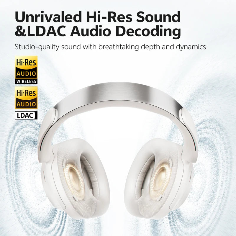 QCY H3S Premium Wireless Over-Ear Headphones - Adaptive ANC, Hi-Res LDAC, 102H Battery