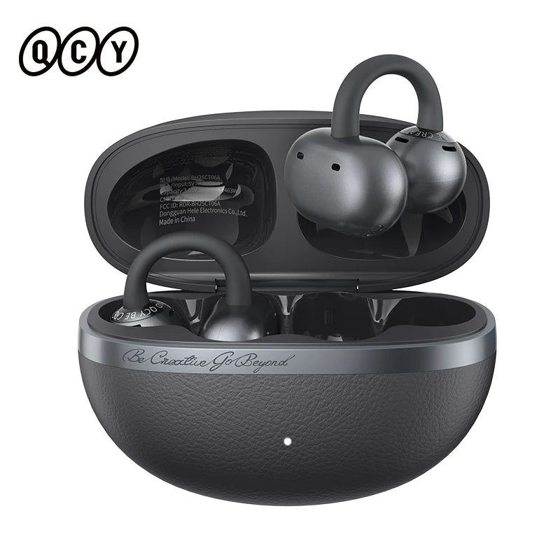 QCY Crossky C50 Open-Ear Bluetooth Earbuds - Wireless Clip-On Sports Headphones with AI Call Technology