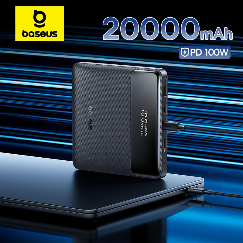 Baseus 100W Power Bank - 20000mAh High-Capacity Fast Charging Portable Charger