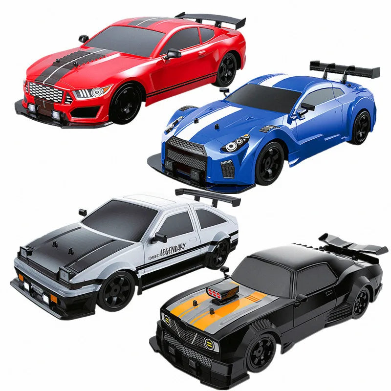 2.4GHz 4WD High-Speed RC Drift Car with LED Lights & Spray Effect