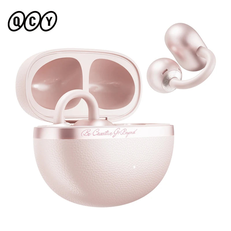 QCY Crossky C50 Open-Ear Bluetooth Earbuds - Wireless Clip-On Sports Headphones with AI Call Technology