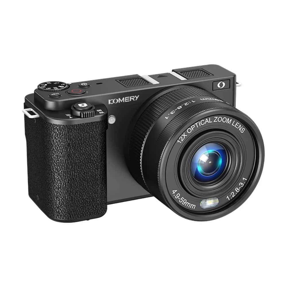 Professional 4K Digital Camera - 64MP Vlogging Camera with 12X Optical Zoom & Flip Screen