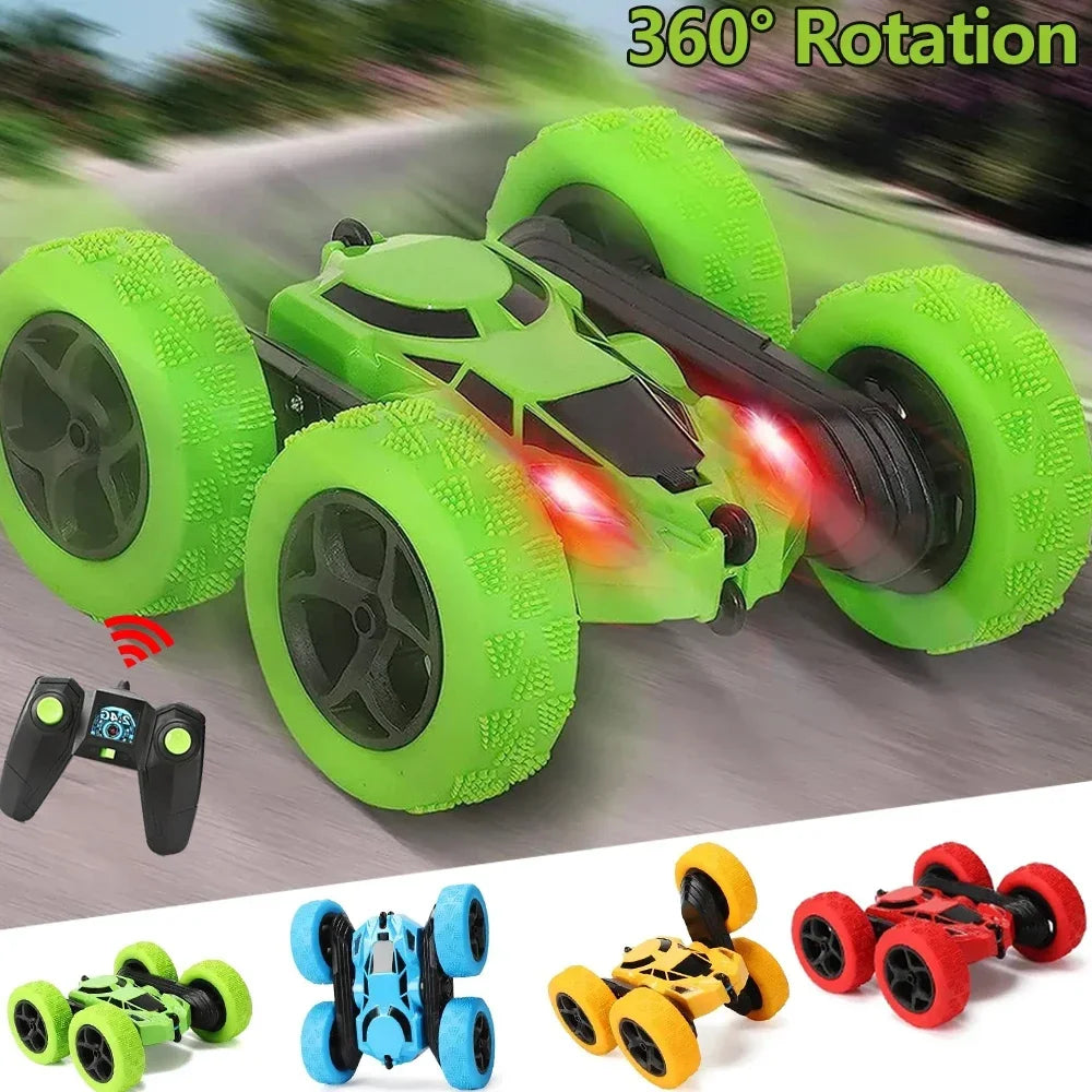 Double-Sided RC Stunt Car with 360° Rotation - 2.4GHz Remote Control Toy for Kids